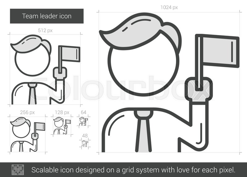 800x576 Team Leader Vector Line Icon Isolated Stock Vector Colourbox