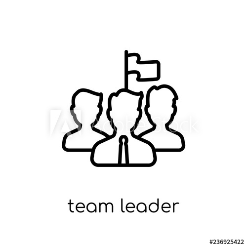 500x500 Team Leader Icon Trendy Modern Flat Linear Vector Team Leader