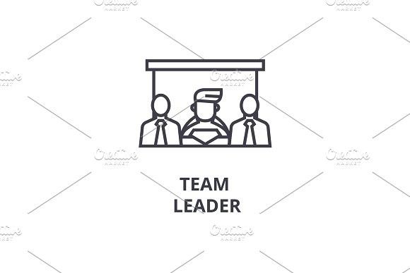580x387 Team Leader Thin Line Icon, Sign, Symbol, Illustation, Linear