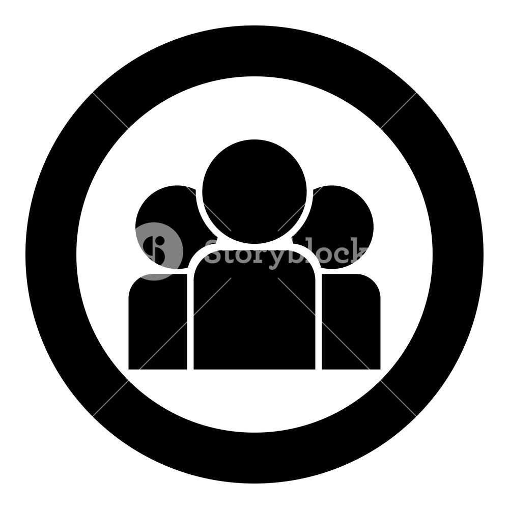 1000x1000 Team People Icon Black Color In Circle Round Vector Illustration