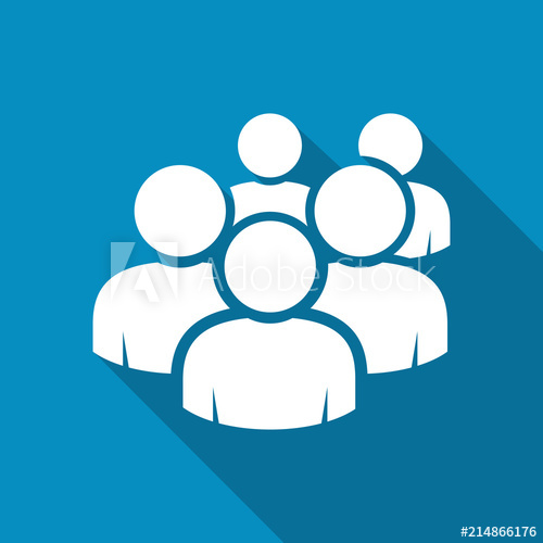 500x500 User Group Network Icon Modern Design Flat Style Icon With Long