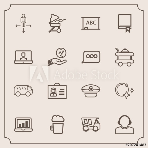 500x500 Modern, Simple Vector Icon Set With Screen, Dump, Left, Computer