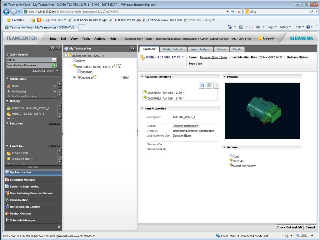 1024x768 Teamcenter Express Web Client The Teamcenter Express