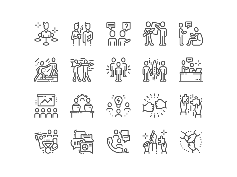 801x601 Teamwork Icons