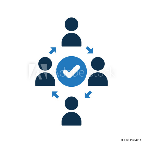 500x500 People Connecting Icon Community Icon With Check Sign Teamwork