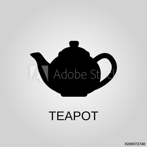 500x500 Teapot Icon Teapot Symbol Flat Design Stock