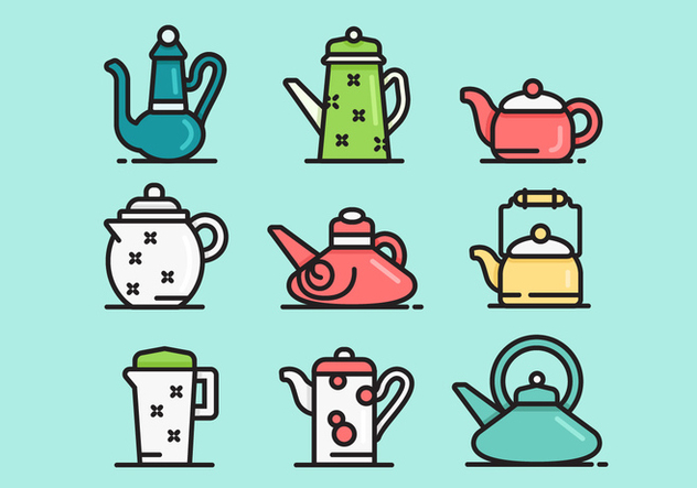 632x443 Cute Teapot Icon Vector Sets Free Vector Download Cannypic