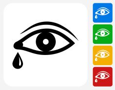 235x185 Eye With Tear Icon Flat Graphic Design Vector Art Illustration