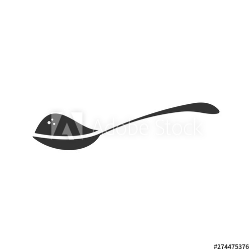 500x500 Spoon With Sugar Icon Template Black Color Editable Teaspoon