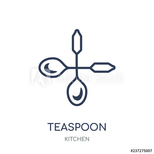 500x500 Teaspoon Icon Teaspoon Linear Symbol Design From Kitchen
