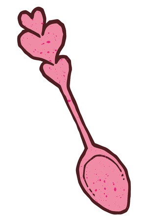 300x450 Teaspoon With Pattern Of Hearts On Stick