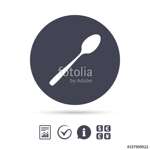 500x500 Eat Sign Icon Cutlery Symbol Diagonal Teaspoon Stock Image
