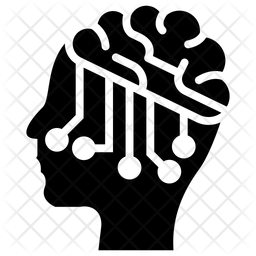 256x256 Brain Tech Icon Of Glyph Style