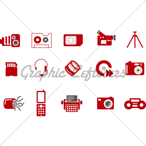 500x500 Hi Tech Icon Set Gl Stock Images