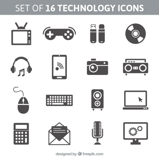 626x626 Set Of Technology Icons Vector Free Download