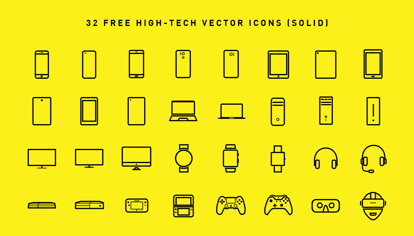1400x800 Webdesign Kingdom Free High Tech Icons Set