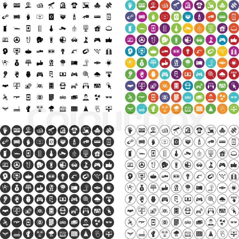 800x800 Hi Tech Icons Set Vector In Stock Vector Colourbox