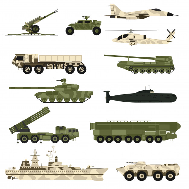 Military Technic Icon Set And Armor Tanks Flat Illustration 626x626 Military Technic Icon Set And Armor Tanks Flat Illustration