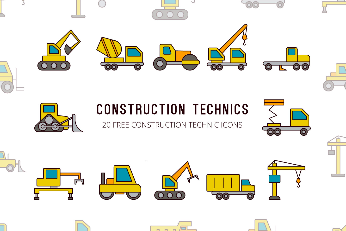 Construction Technics Vector Free Icon Set 1440x960 Construction Technics Vector Free Icon Set