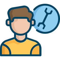 256x256 Technician Icon Of Colored Outline Style