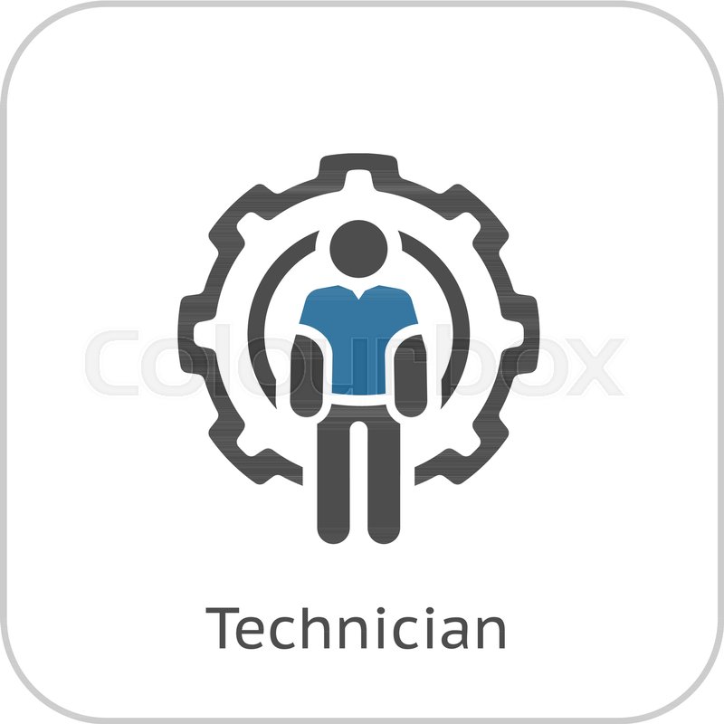 800x800 Technician Icon Man And Cog Wheel Stock Vector Colourbox