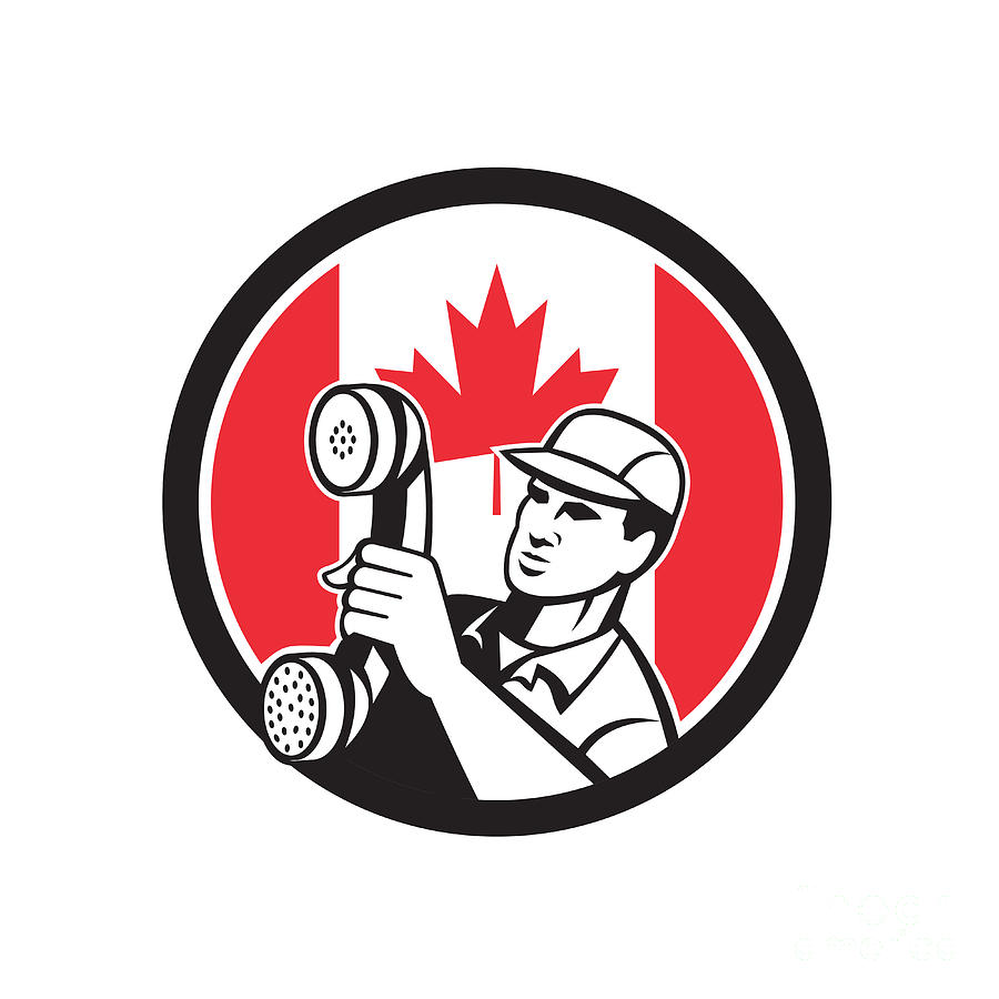900x900 Canadian Telephone Installation Repair Technician Icon Digital Art