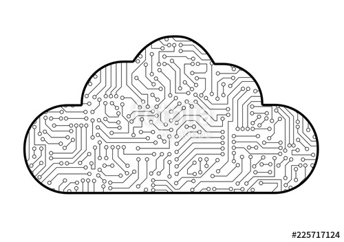 500x352 Cloud Computing Computer Technology Icon With Circuit Board
