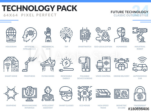 500x371 Future Technology Icons Set Technology Outline Icons Pack Pixel