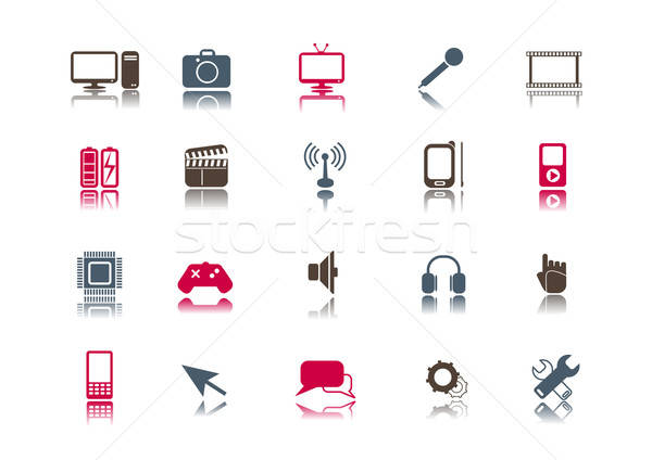 600x424 Media Technology Icon Set Clean Vector Illustration James