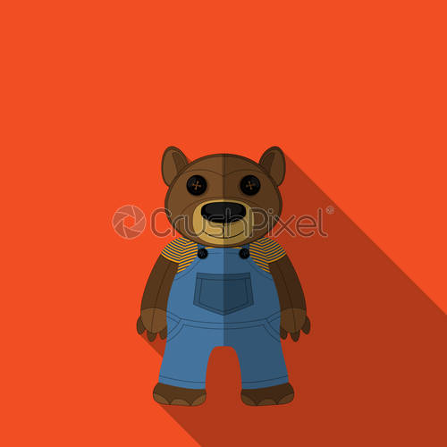 500x500 Teddy Bear Icon Flat, Stock Vector Crushpixel