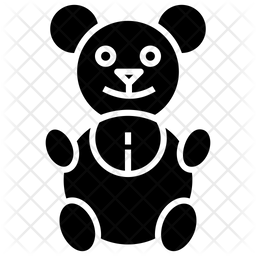 256x256 Teddy Bear Icon Of Glyph Style