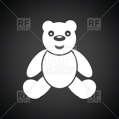 400x400 Teddy Bear Icon On Black Background With White Vector Image