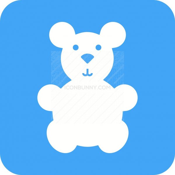 600x600 Stuffed Bear Flat Round Corner Icon