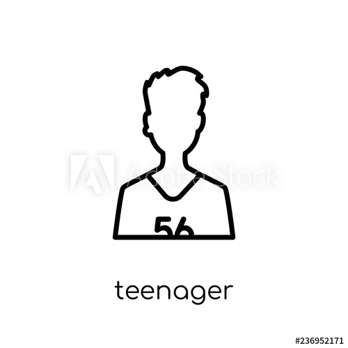 500x500 Teenager Icon Trendy Modern Flat Linear Vector Teenager Icon