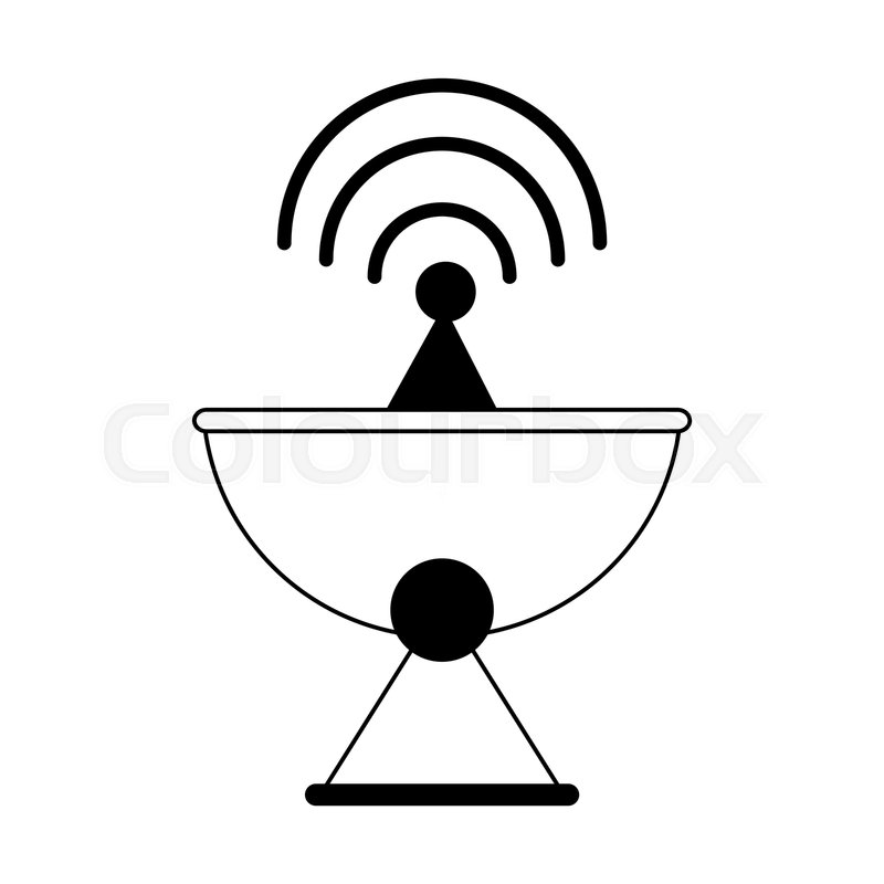 800x800 Satellite Dish Telecommunication Icon Stock Vector Colourbox