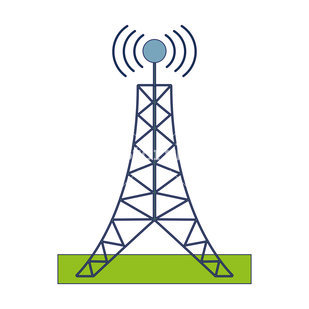 1000x1000 Telecommunication Antenna Tower Symbol Icon Ilustration Vector