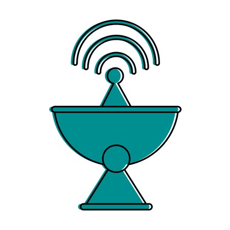 450x450 Satellite Dish Telecommunication Icon Image Vector Illustration