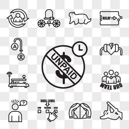 450x450 Set Of Transparent Editable Icons Such As Unpaid, Sloth, Gears
