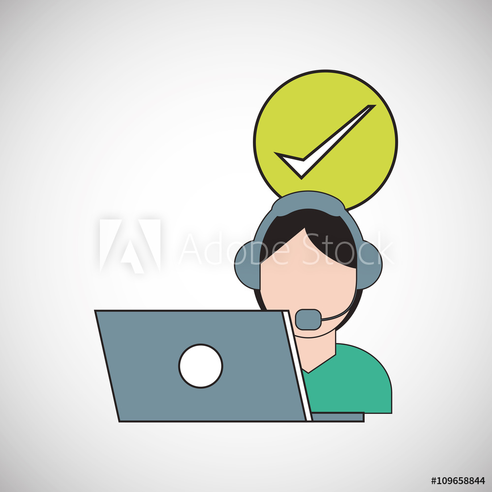 1000x1000 Photo Art Print Call Center Design Telemarketing Icon Support