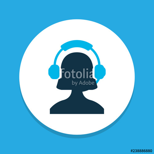 500x500 Operator Girl Icon Colored Symbol Premium Quality Isolated