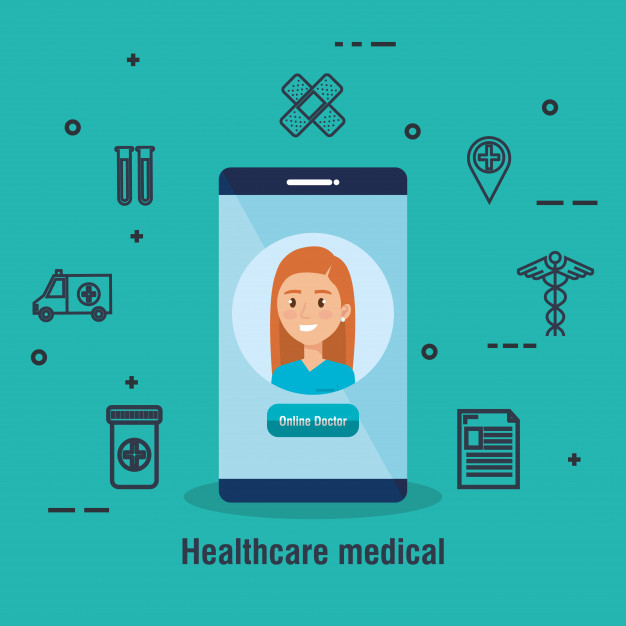 626x626 Smartphone With Doctor And Telemedicine Icons Vector Premium