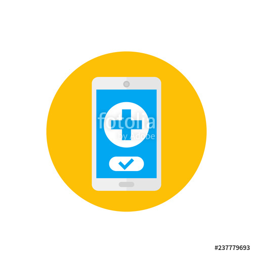 500x500 Telemedicine, Online Medical Consultation Icon Stock Image
