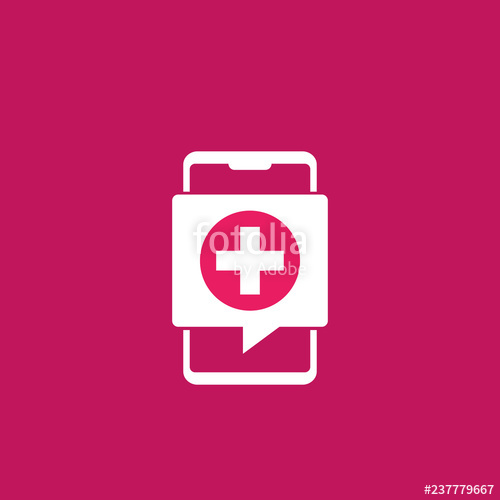 500x500 Telemedicine Icon With Smart Phone Stock Image And Royalty Free