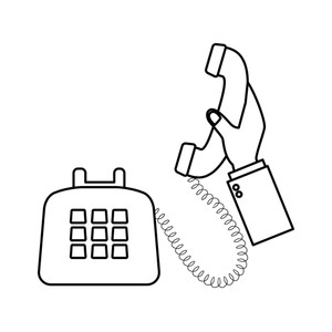300x300 Telephone Assistance Icon Drawing In White Background Vector