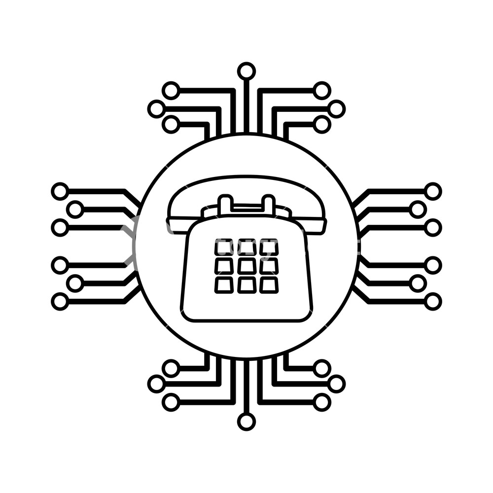1000x1000 Telephone Assistance Icon Electronic Circuit Drawing In White