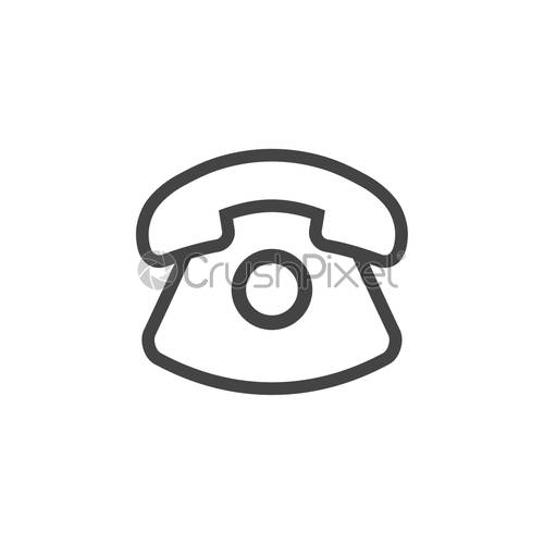 500x500 Classic Telephone Icon Graphic Design Template Vector