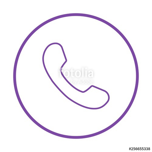 500x500 Call Icon Phone Icon Vector Telephone Icon Purple Icon Stock