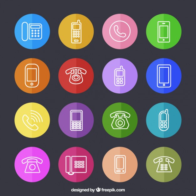 626x626 Telephone Icons Vector Free Download