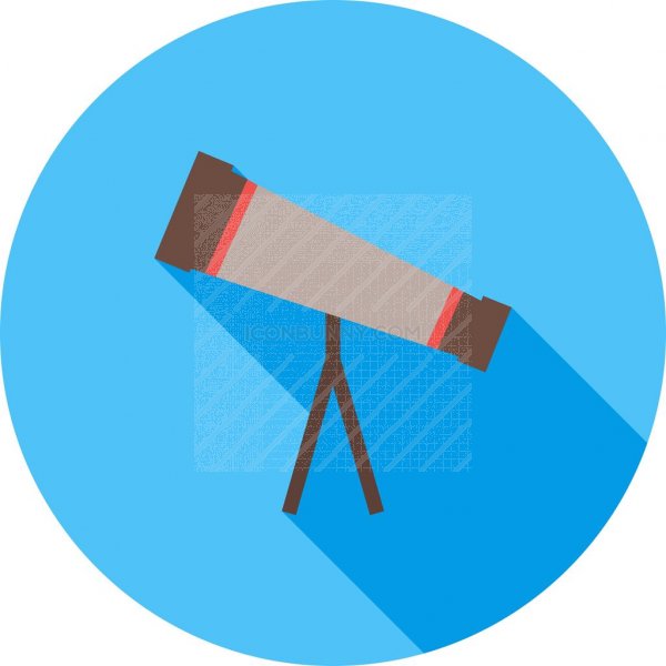 600x600 Telescope Flat Shadowed Icon