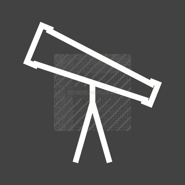 600x600 Telescope Line Inverted Icon
